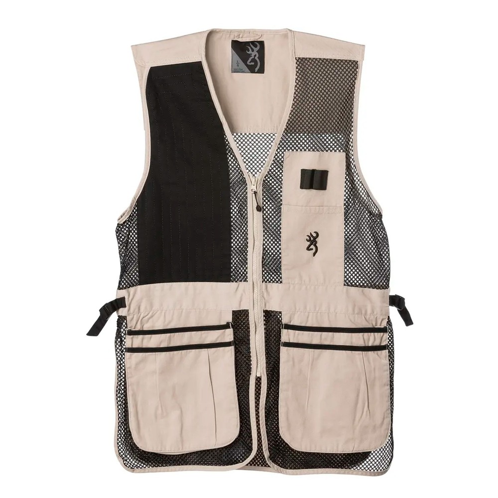 Browning Vest Trapper Creek Shooting Vest Sand Black Size Medium NWT